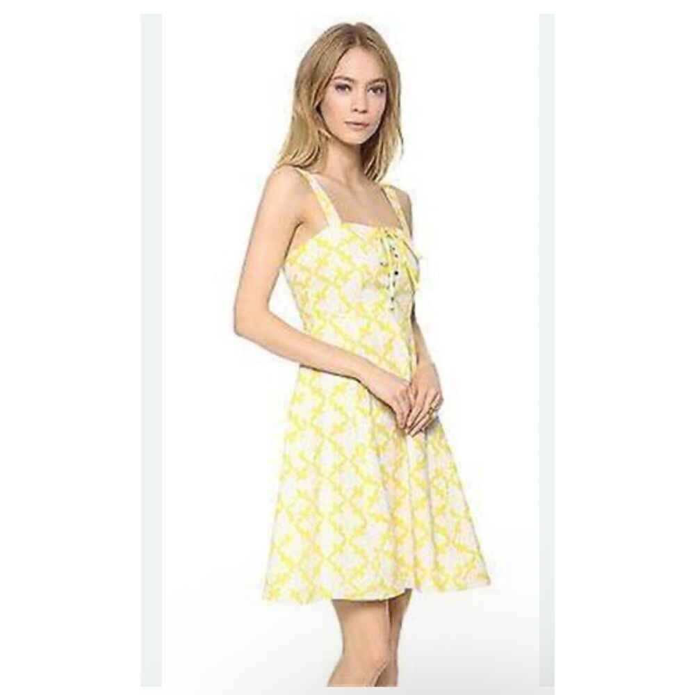 Diane Von Furstenberg luxe lace up henna diamonds print mini dress 6 - Picture 7 of 13